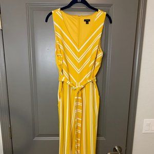 Ann Taylor Jumpsuit - Yellow Stripe - L